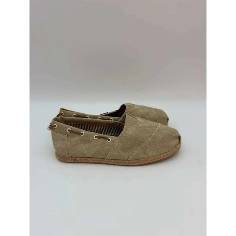 Slip-On Canvas Espadrille Shoes Lightweight Flat Women - Beige - Size 40‎ US 9.5
